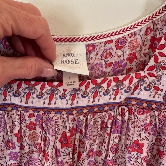 Knox Rose Floral Blouse - Red and Purple - Picture 7 of 8